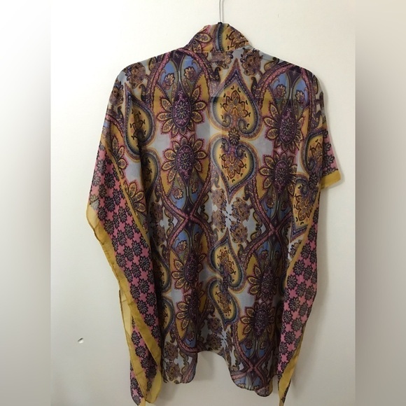 David And Young Womens Semi Sheer Paisley Print Flowy Lightweight Kimono Size OS - Picture 11 of 15